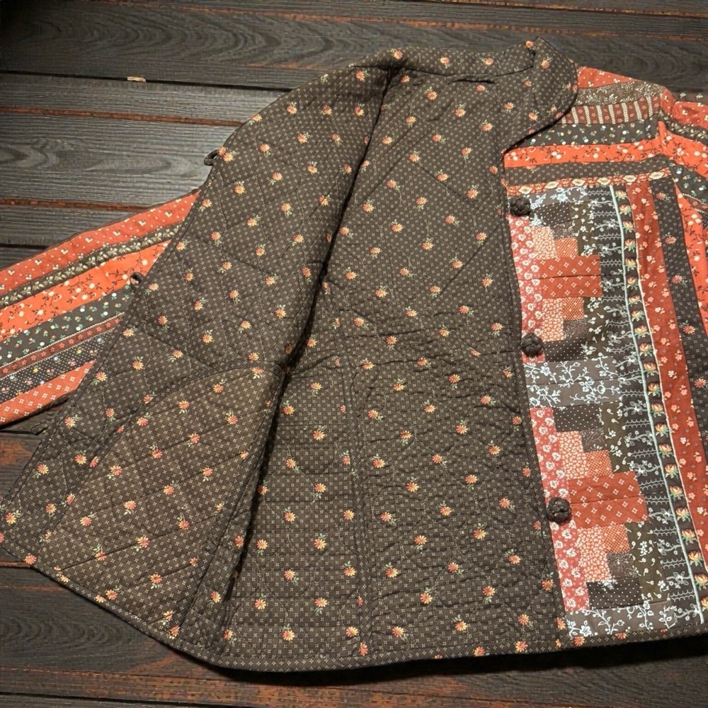 Handmade Quilted Folk Art Jacket | Patchwork Prairie Coat - Picture 6 of 16